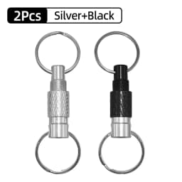 Dual Split Detachable Keychains Key Ring Quick Release Portable Metal Key Holder For Handy Outdoor Tool Accessories Mini Buckle