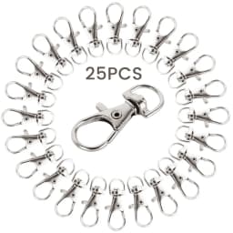 25-200Pcs Swivel Lobster Clasp Snap Hooks Stainless Steel Key Ring Clasp D Ring Snap Hook for Keychains Jewelry DIY Crafts