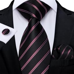New Formal Ties Classic Blue Striped Necktie Handkerchief Cufflinks Gift For Men Wedding Tie Cravate Gravatas