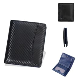 New Simple Short Men Wallet High Quality Card Holder Zipper Coin Pocket Large Capacity Card Bag Carbon Fiber Male Purses