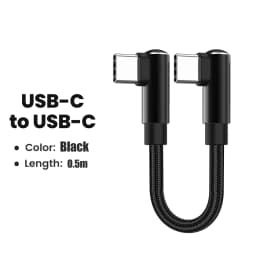 66W 0.25/0.5m Double Elbow Type C Cable Fast Charging USB C to USB C Cable for iPhone15 16 Samsung OPPO Short Data Wire