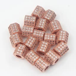 3pcs Micro Pave Zirconia Beads Round Geometry Metal Cubic Zircon Beads for DIY Bracelet Necklace Design Jewelry Crafts Making