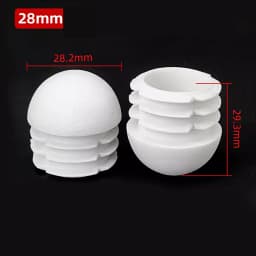 White Round Bung Plastic Blanking End Cap Tube Pipe Inserts Plug Insert Stoppers 13mm 16mm 19mm 20mm 22mm 25mm 28mm 30mm-60mm 
