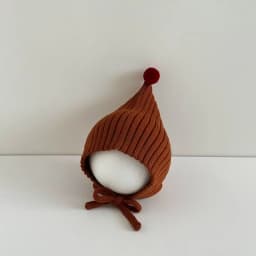 0-24M Baby Beanie Newborn Elf Hat Spring Autumn Knitted Windproof Warm Earflap Cap With Pom Pom