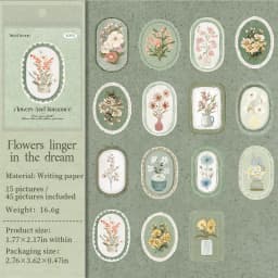 45 Sheets/Bag Floral Theme Envelope Sealing Boxed Stickers for DIY Scrapbook Background Phone Case Notebook Decoration Craft