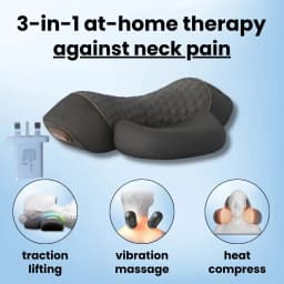 COSSEAL-3-in-1 Neck Massager Cervical Pillow Hot Compress Vibration Massage Neck Traction Relax Pillow Spine Support Massager