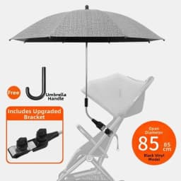 Adjustable UV Protection Umbrella 2-in-1 Design with Clamp Pram Cover Umbrella Universal 360 Degree Baby Stroller Umbrella