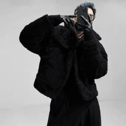 2024 New Men's Lamb Plush Jacket Cotton Thick Winter Short Loose Trendy Baseball Clothing Couple Outfit Popular Trend A210