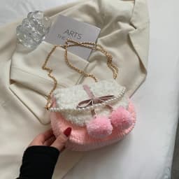 Yarn Crossbody Bag Kit Mesh Yarn Bag Kit Hand-Sewn Bag Kit Easy-To-Use For Beginner Crafting Gift For Girlfriend