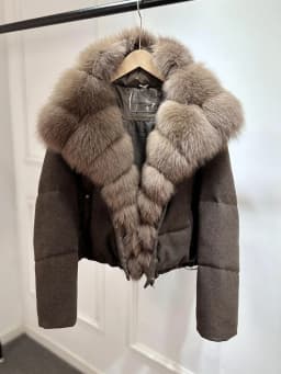 2026 Luxury Winter 90% White Duck Down Wool Blends Jacket Women Real Natural Huge Fox Fur Thickened Warm Puffer Wool Down Coat