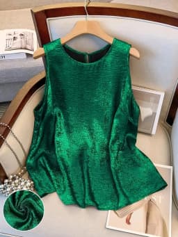 plus Size Elegant Sleeveless Top Luxury Metal Series Fashionable Casual Wear for Women