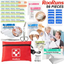 56-Piece First Aid Kit Mini Outdoor Survival Gear for Camping, Travel, Car, Office, Home Emergency & IFAK Medical Bag