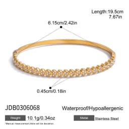 Uworld Delicate Crystal Bangle For Women Minimalist 18K Gold Plated Stainless Steel Bangle Party Wedding Fashion Jewelry Gift