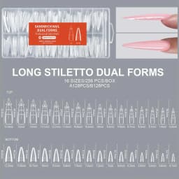 256pcs Sandwich Nail Dual Form Set Quickly Building Full Cover Tips Nail Extension Form Clear French Tip Manicure Tool