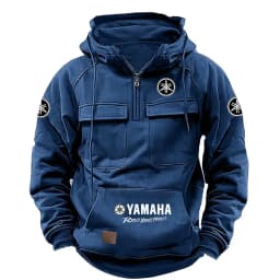 2026 Yamaha Logo Men's High Quality Multi Pocket Hoodie Coat Autumn/Winter Trendy Casual Sports Hoodie Top Hooded Sweatshirt