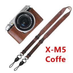 Litchi Skin PU Leather Half Case for Fujifilm Fuji XT50 XS10 XS20 XT30 XT30II XT20 XT10 XT5 XM5 Battery Opening Cover With Strap