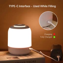Rechargeable Touch LED Night Light, 3 Color Stepless Dimmable Bedside Lamp, Portable Table Lamp for Bedroom Nursery