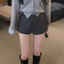 High Waist A-Line Skirt Suit Black Women's Korean Style Belted Half-length Skirt Commute Standard Fit Summer Collection