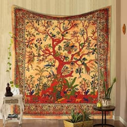 Purple Tree Of Life Tapestry Wall Hanging For Bedroom, Cafe, Studio Decor - Psychedelic Boho Style Home Decoration