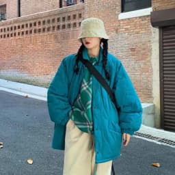Thickened Fleece Cotton Jacket Korean Style Bread Clothes Women's Long Coat Autumn Winter Loose Fit Commuter Style Single But...