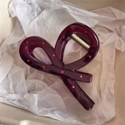1/2pcs Vintage Elegant Polka Dot Red Bow Hair Clip Shark Claw Clamp Hairpin Barrette Korean Hair Headwear Accessories for Women