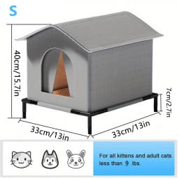 Stray Cat Houses with Mat Waterproof Summer Cool Shelter Foldable Pet Cave Nest Sleeping Beds for Outdoor Cats Small Dog Puppies