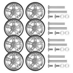 8Pcs Silver Luggage Wheel Replacement with Screw Travel Luggage Wheels Replacement Suitcase Parts 60mm Axles Caster Wheel Repair