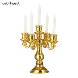 1:12 Scale Dollhouse Candle Holder Miniature Candlestick Doll Accessory Mini Desktop Ornament Playing House Scene Model Kids Toy