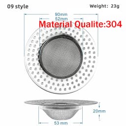 Kitchen Sink Filter Stainless Steel Mesh Sink Strainer Filter Sewer Mesh Strainers Bathroom Sink Strainer Drain Hole Filter Trap