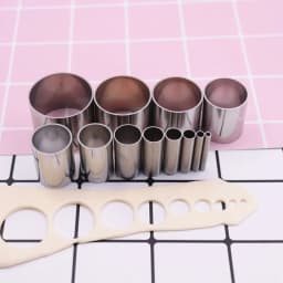 Hole Hollow Punch Cutter Set with Storage Case Round Circle Ring Clay Cutters Ceramics Dotting Baking Indentation Mold Tools