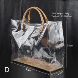 Handmade Pvc Handbag Leather Shoulder Bag Strap Transparent Tote Waterproof Clutch Travel Crossbody Women Large Capacity Handbag