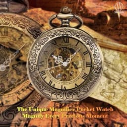 Retro Bronze Roman Digital Mechanical Pocket Watch with Automatic Chain Flip Cover Antique bronze transparent gear hollow mechan