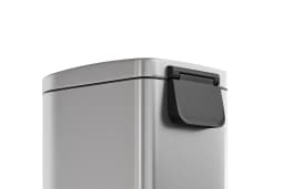 13 Gal / 50 L Slim Stainless Steel Step Trash Can with Soft-Close Lid – Kitchen Garbage Bin with Inner Bucket, Rear Handle, Rustproof, Silver