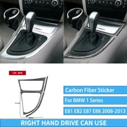 For BMW E81 E82 E87 E88 1 Series Interior Accessories 2008-2013 Gear Shift Knob Dashboard AC Outlet Carbon Fiber Cover Stickers