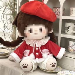 40CM Plush Doll Clothes Sitting Posture Cotton Doll Clothing Cute Beret Winter Coat Pants Suit Replacement Doll Accessories Gift