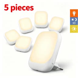 EU Plug LED Sensor Night Light Smart Dusk‑to‑Dawn Warm Light for Room Corridor Bathroom Home Decor