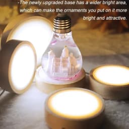 1-4PCS 6/8/10CM Round Wooden LED Night Light Base 3D Decorative Wooden Holder Display Stand Crystals Glass Ball Acrylic Decor