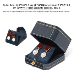 Ele European Sle Nelace Bracelet Ring Earring Box High End Jewelry Paaging Box with Octagonal Bule for Gifts