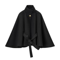 YENKYE Stand Collar Flare Sleeve Elegant Woolen Coat Women Single Button With Belt Autumn Winter Short Outerwear Lady Outfits