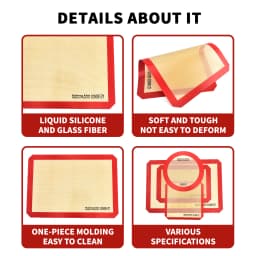 1Pcs Silicone Baking Mat for Kitchen Rolling Kneading Oven Mat Heat Resistant Non-Stick Board for Baking