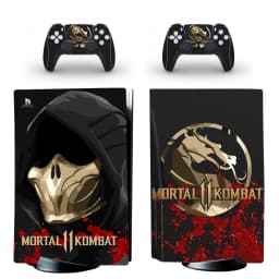 Game Mortal Kombat PS5 Disc Skin Sticker Decal Cover for Console and 2 Controllers PS5 Disk Skin Sticker Vinyl