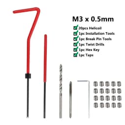 XCAN Thread Repair Kit M3 M4 M5 M6 M8 M10 M12 M14 Screw Thread Inserts For Restoring Damaged Threads Repair Tools Drill Bit