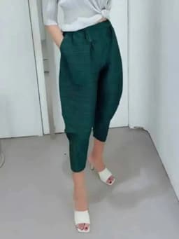 LANMREM Harem Pants For Women Elastic Waist Solid Color Pockets Pleated Trousers Female Casual Style 2023 Autumn New 2P2228