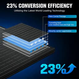 RVPOZWER 12BB Solar Panels 100W 12V N-Type Solar Cells Monocrystalline 23% High-Efficiency PV Power for Home Rooftop Outdoor
