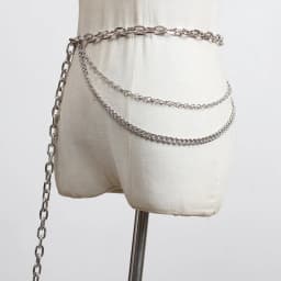 [EAM] Silver Color Metal Chain Long Irregular Belt Personality Women New Fashion Tide All-match Spring Autumn 2026 1DH8768