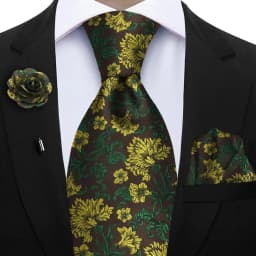 Peacock Blue Floral Print 2-Piece Tie & Pocket Square Set for Men Wedding Business Casual Stylish Accessories