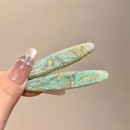 2pcs/set Acetate Hair Clip Oval Geometric Side Pins Colorful Hairpin Elegant Sweet Women Hair Accessories