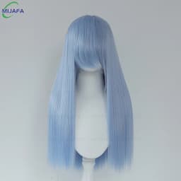 Very High Quality 400g 48 Colors 24Inch 60cm Long Straight Cosplay Wig With Bangs Heat Resistant Hair Anime Wigs + Wig Cap