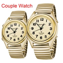 Hearkent English Talking Watch for Elderly Classic Elastic Strap Watch US Atomic Clock Digital Watch Couple Watch Parents Gift