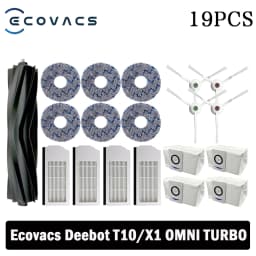 Ecovacs Deebot X1 OMNI / T10 OMNI Robot Vacuum Cleaner Spare Parts, Rubber / Side Brush, Cover,Hepa Filter, Mop Rag, Dust Bag
